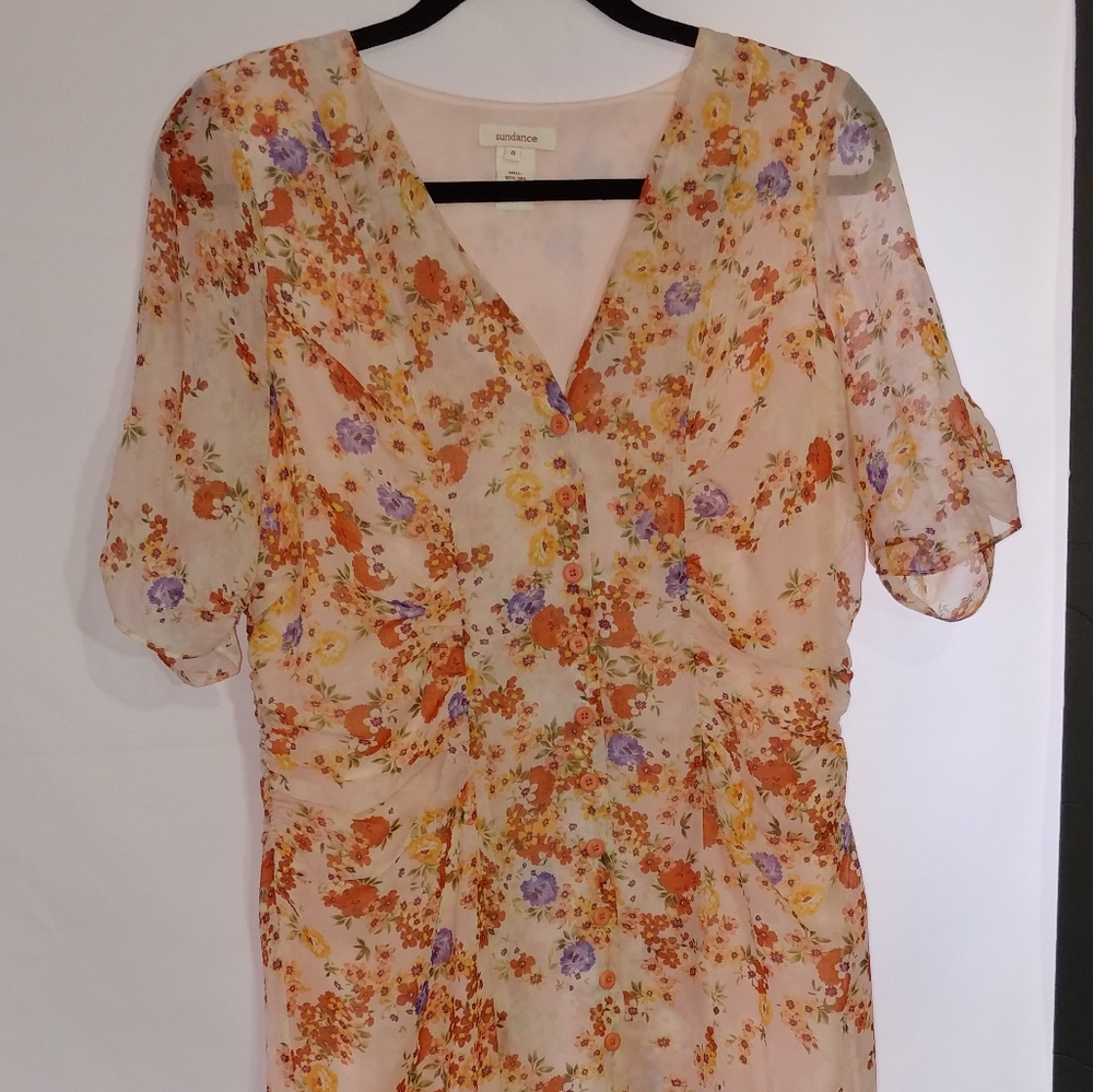 Sundance 100% silk floral dress size 8